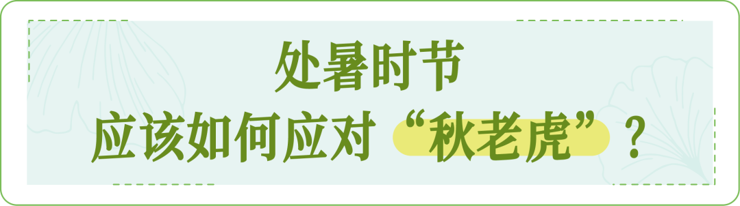 处暑:留心这四处,轻松应对“秋老虎”!