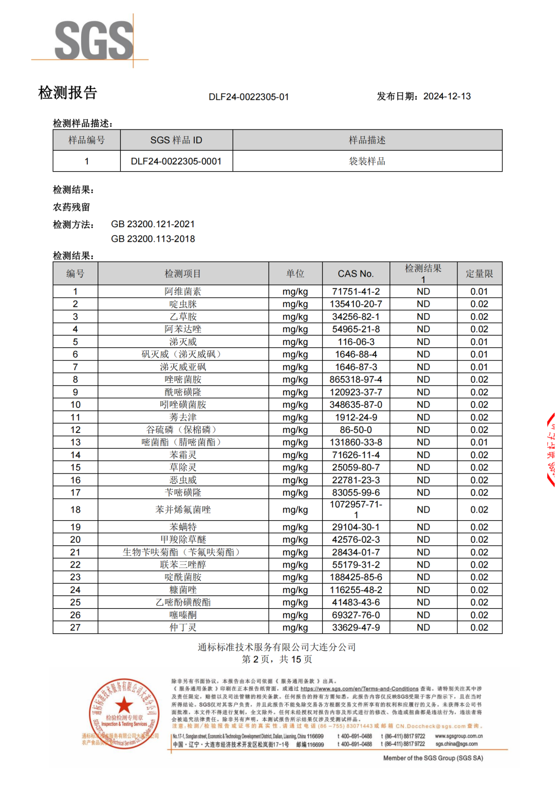 民以食为天,食以安为先!佐丹力159方便杂粮粥通过权威检测机构SGS植物源食品最多项检测!493项农残均为未检出!